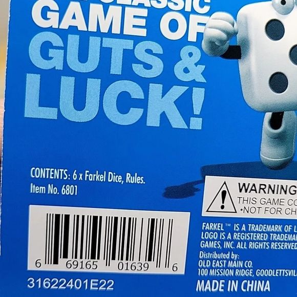 CLASSIC SIX DICE FARKEL FARKLE DICE GAME NEW IN PACKAGE - Picture 4 of 4